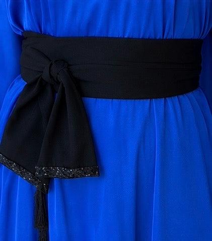 Royal Blue Kuwaiti Crinkle Habr Abaya