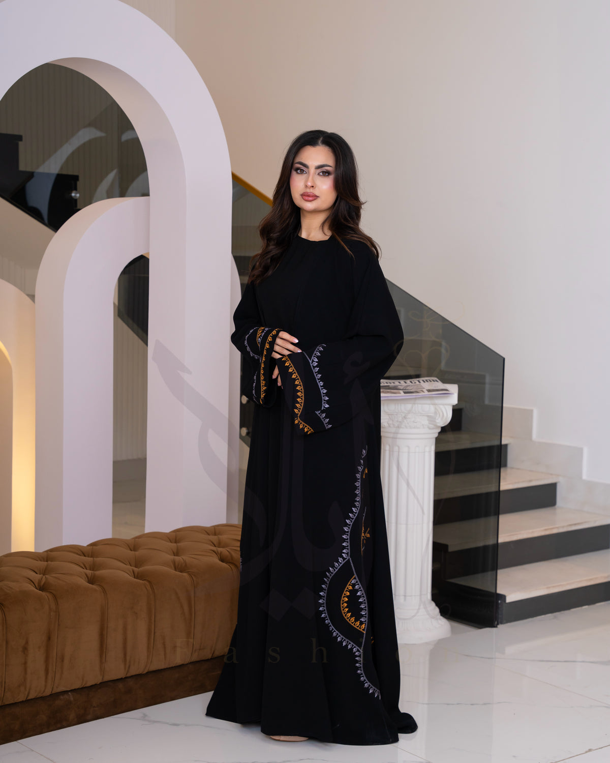 عباية الحبر الكويتي بتطريز فاخر مع شالها ✨